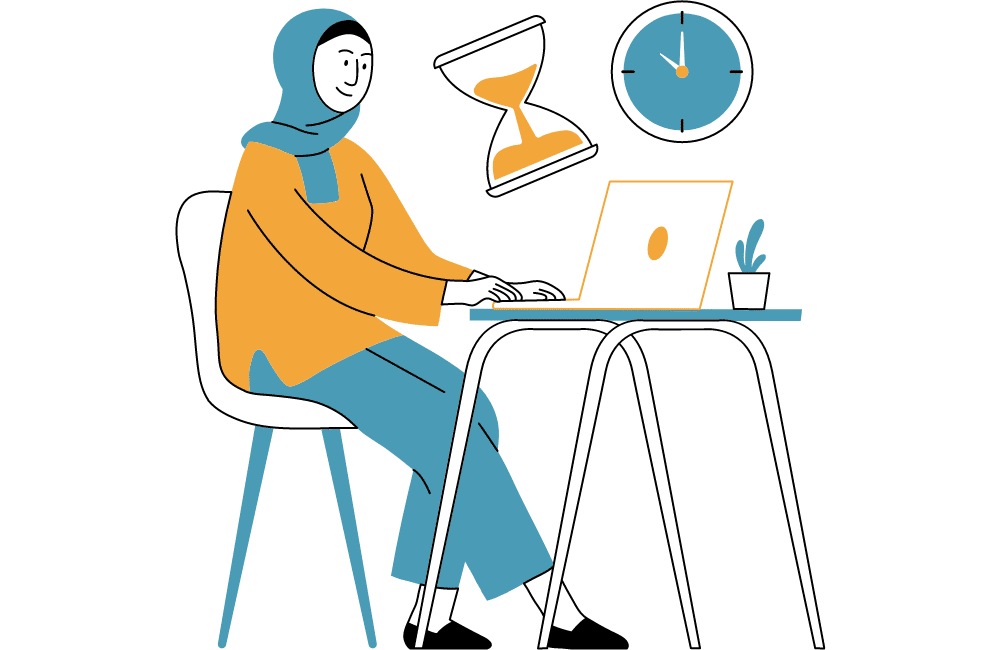an illustration of a girl using a promocode technique to avoid procrastination.