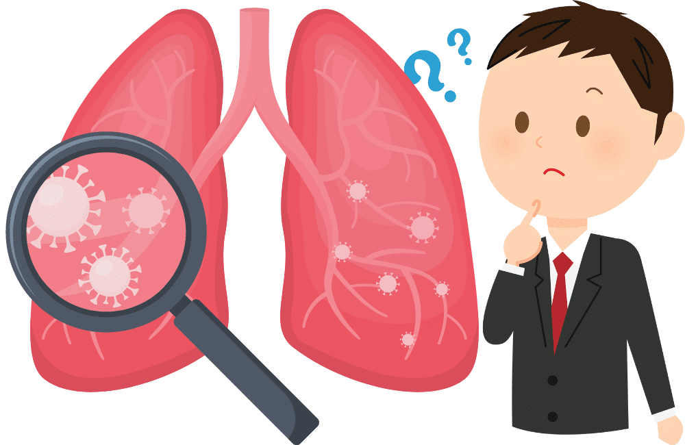 an illustration of a boy is finding what is pneumonia.