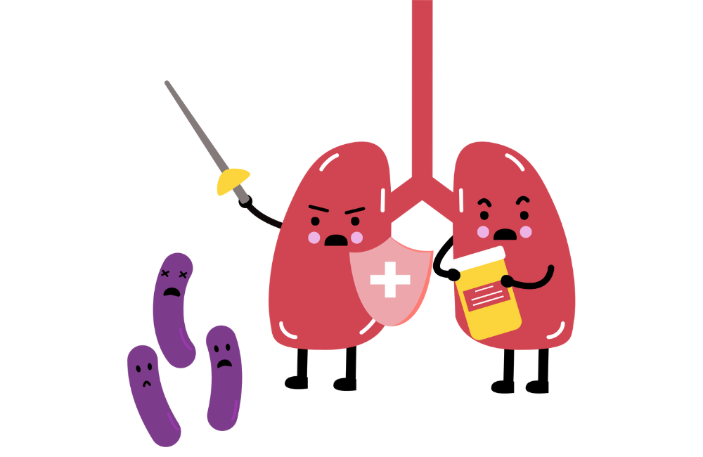 an illustration of a lungs having tuberculosis.