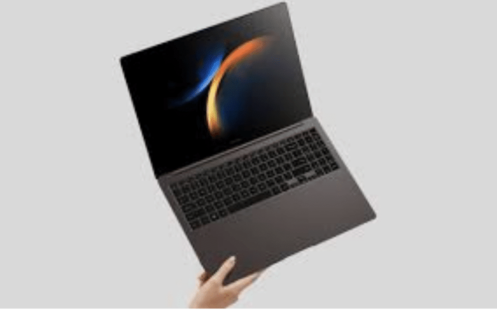 an illustration of a Galaxy Book 3 Pro.