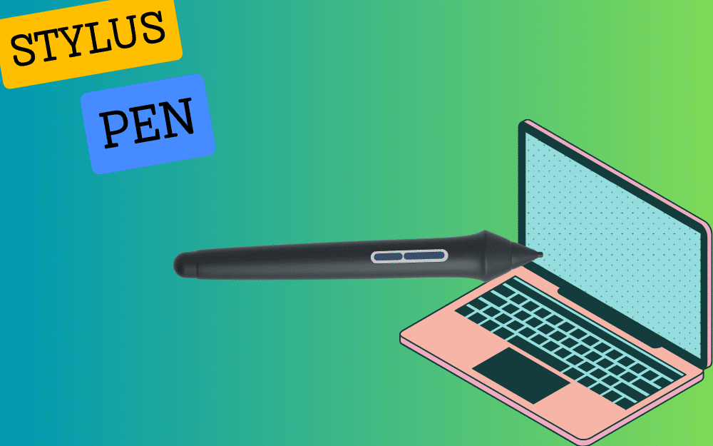 an illustration of a stylus pen which helps you to draw on Your Laptop Without a Touchscreen.